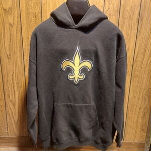 Black and Gold New Orleans Saints Hoodie NFL Team Apparel Large 90s Y2K